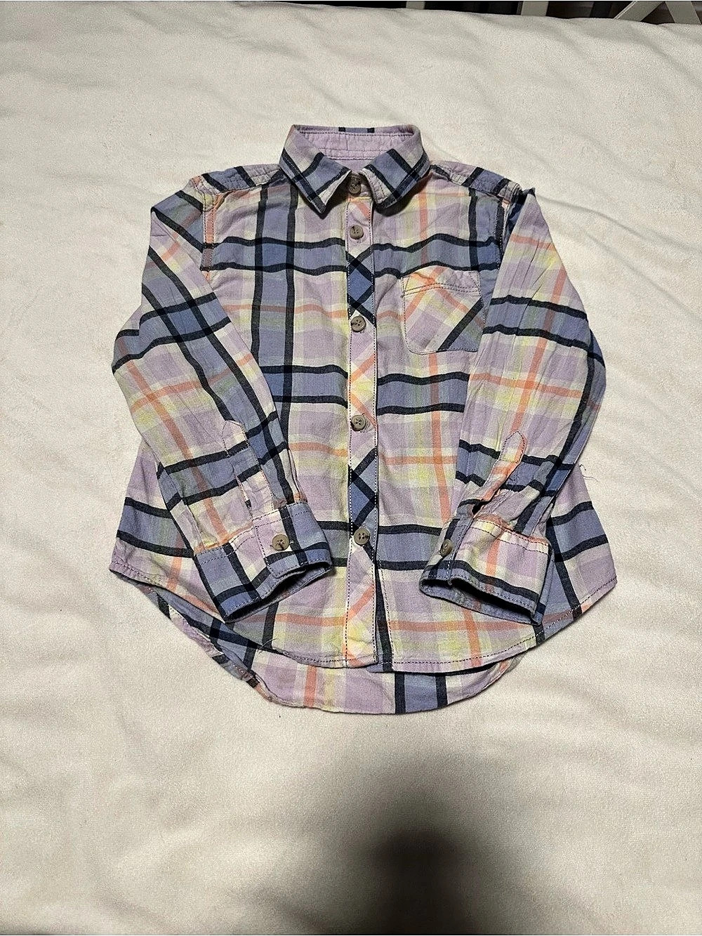 Cat & Jack Girls Plaid Button Down Size XS NWT